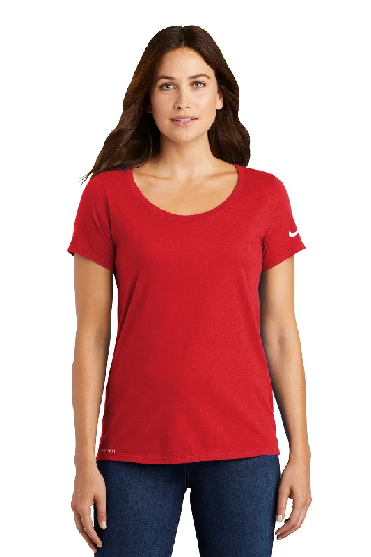 Final Offer Nike Womens Dri-Fit Moisture Wicking Short Sleeve Scoop Neck T-Shirt - University Red