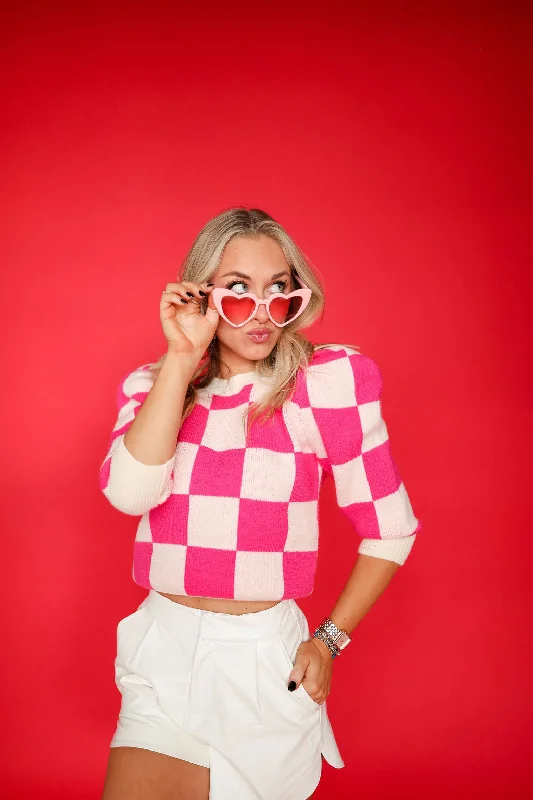 Clearance Sale Checked Out Sweater - Pink
