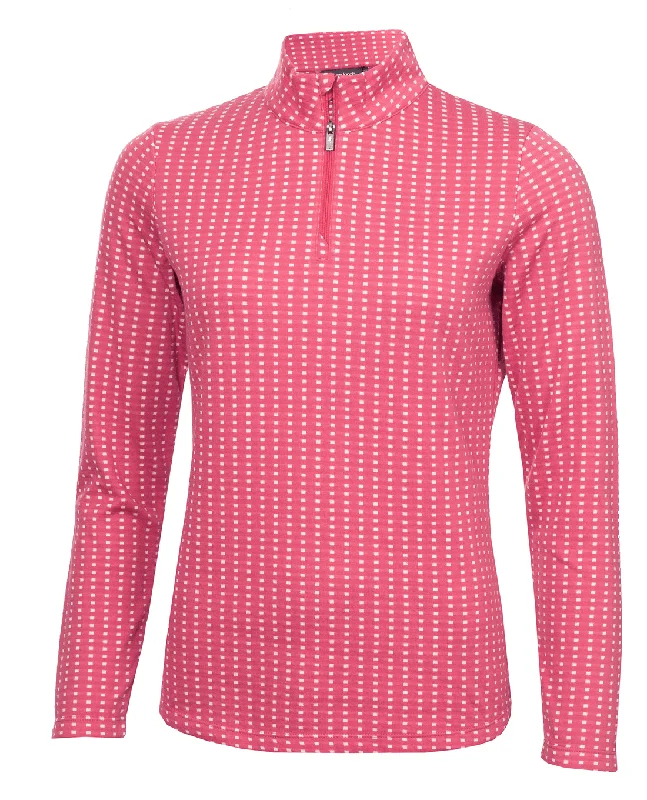 Now Available GREEN LAMB Kit Jacquard Zip Neck Top 986 Pebble Blush