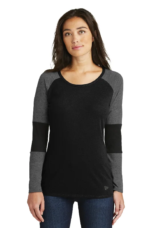 Weekend Deals to Brighten Your Day New Era Womens Performance Moisture Wicking Long Sleeve Crewneck T-Shirt - Dark Graphite Grey/Black - Closeout Weekend Deals to Brighten Your Day New Era Womens Performance Moisture Wicking Long Sleeve Crewneck T-Shirt - Dark Graphite Grey/Black - Closeout