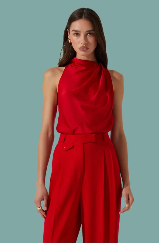Weekend Deals That Excite Iza Satin High Neck Top