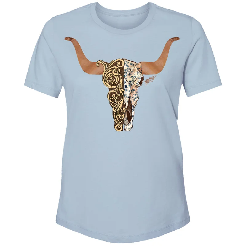 Can't Be Beat "Yuma" Denim w/Brown/Tan Floral Skull T-shirt