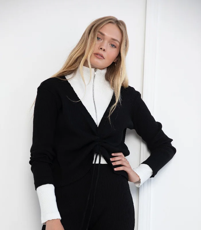 Weekend Deal Black Drawstring Sweater