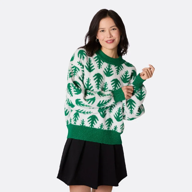 Hurry In Weihnachtsbaum Oversized Weihnachtspullover Damen