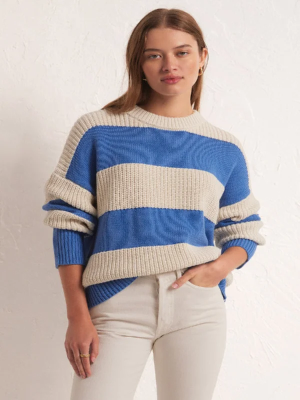 One-Day Only Fresca Stripe Sweater - Blue Isle