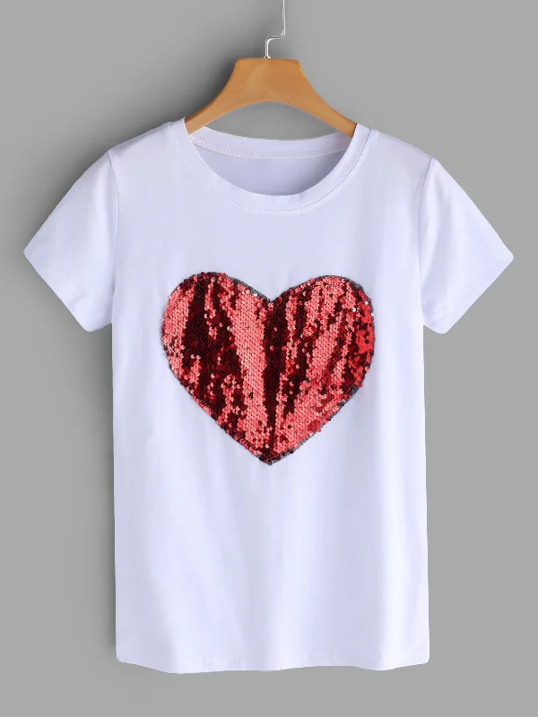 Bargain Blast Custom Round Neck Handmade Beaded Short Sleeve White T-Shirts
