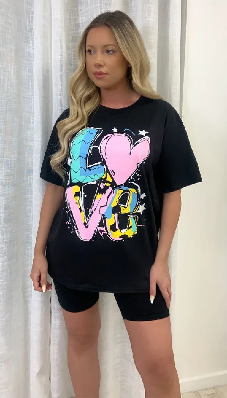 Final Clearance LOVE Splash Colour Tshirt