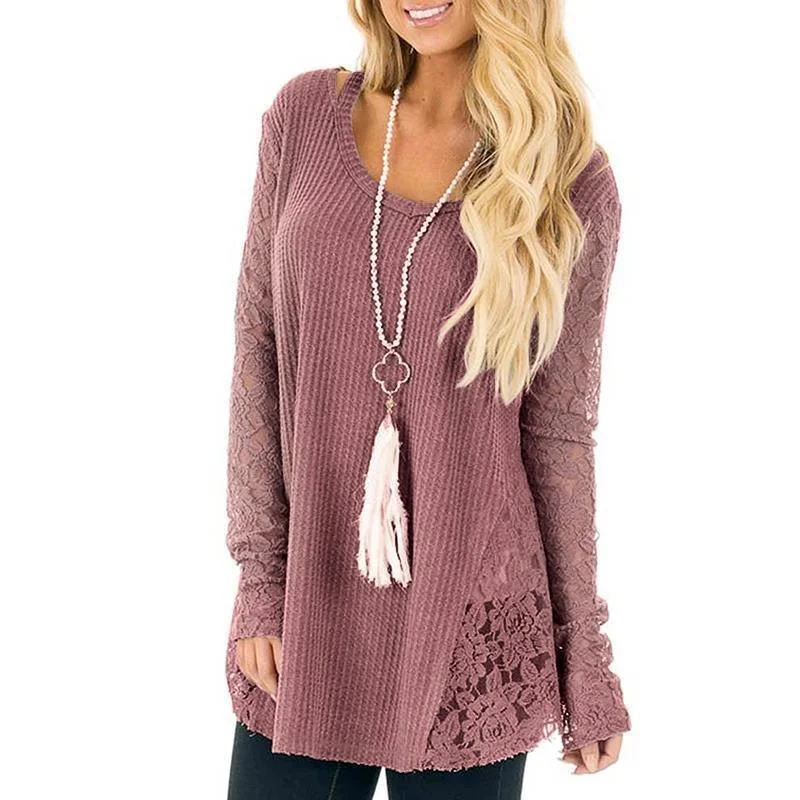 Early Access PULLOVER SWEATER WITH LACE SIDE INSERTS