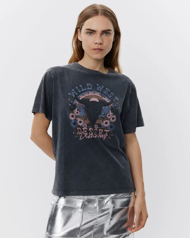 Deal Dash ZENASW T-SHIRT - Stone washed black