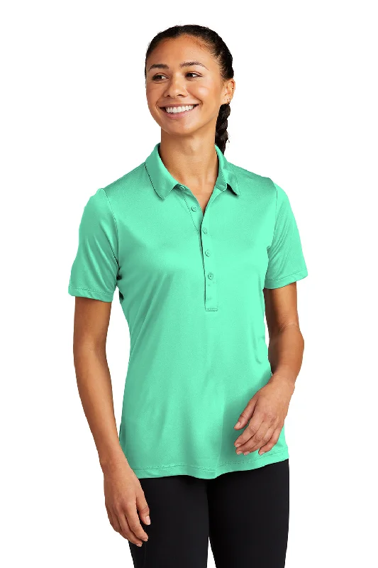 Midnight Sale Sport-Tek Womens Moisture Wicking Short Sleeve Polo Shirt - Bright Seafoam Green - Closeout