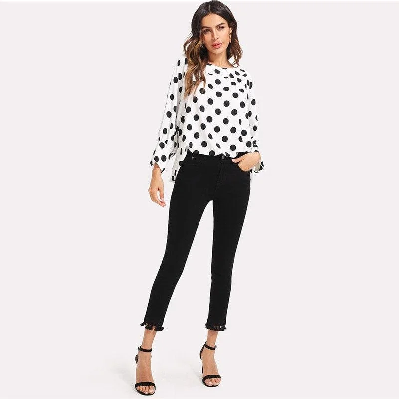 Weekend Savings Bonanza POLKA DOT PARTY TIME BLOUSE