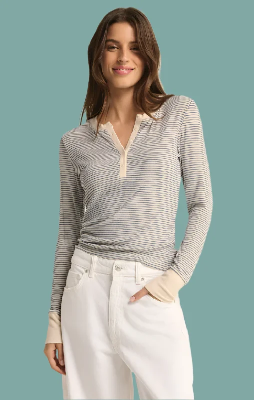Value Pack Scarlett Stripe Rip Henley Top