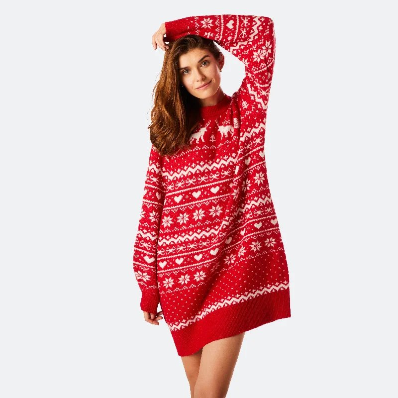 Closeout Deal Rotes Oversized Weihnachtskleid