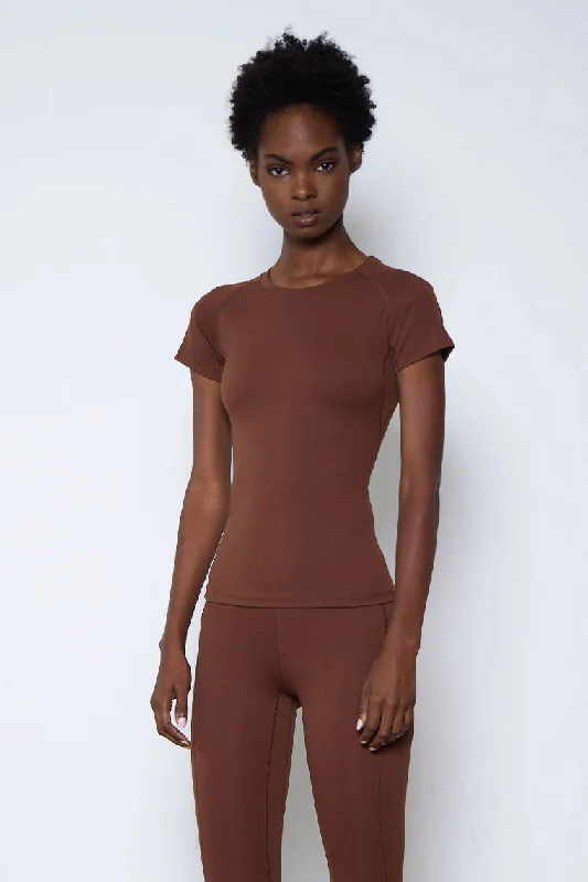 Online Specials ESSENTIAL CREWNECK TOP-CHOCOLATE