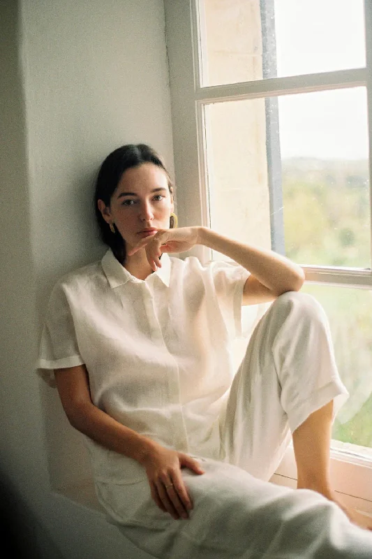 Weekend Deals That Please linen blouse - tona - ecru