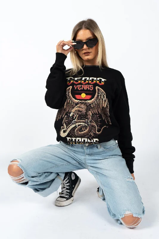 Online Exclusive 65,000 Years Strong Black Premium Cotton Crew Neck Unisex Sweater