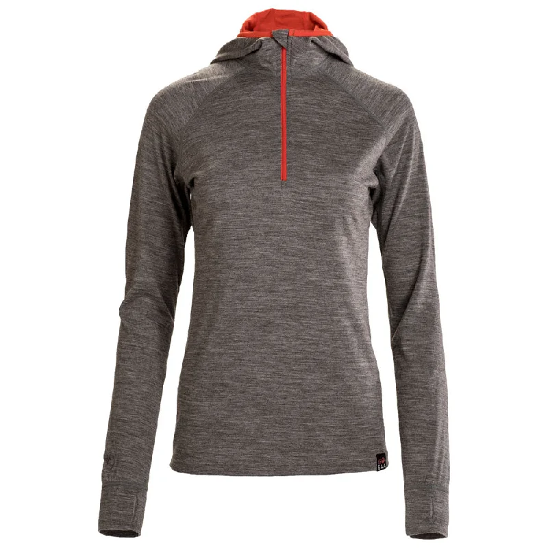 Customer Appreciation Sale Womens Merino 200 Zip Neck Hoodie (Charcoal)