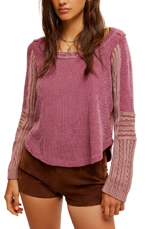 Unbeatable Prices Free People Swinging Cable Cuff Top - Vineyard Grape Combo