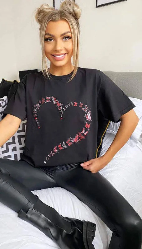 Super Savings Butterfly Heart Short Sleeved T-shirt