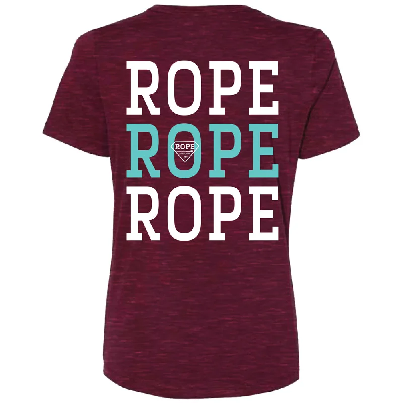 Price Drop "Rope Rope Rope" Cranberry w/White /Blue Logo T-shirt
