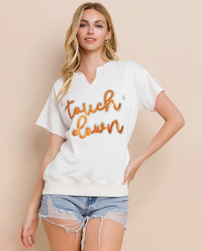 Discount Deals Orange Touchdown Top