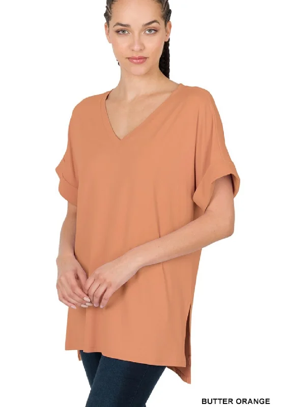 Mega Sale The Softest Rolled Sleeve Top