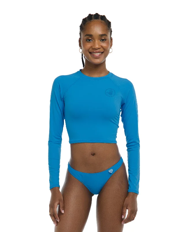 Closeout Smoothies Let It Be Crop Rashguard - Wave
