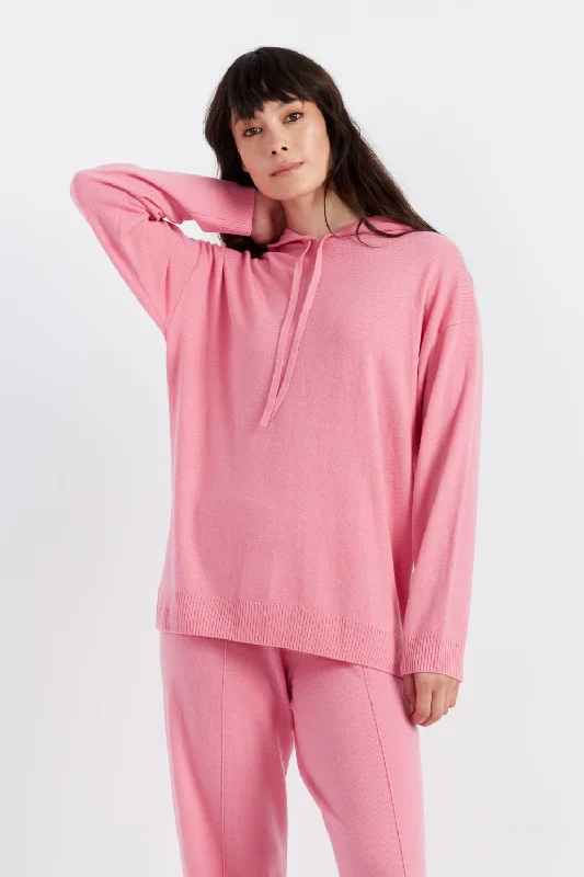 Limited Quantity Pink Wool-Cashmere Relaxed Hoodie