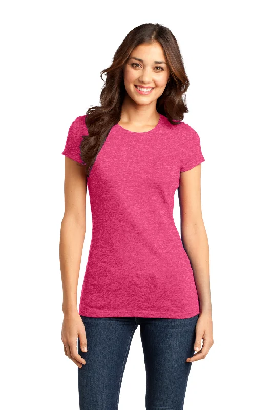 Unbeatable Prices District Womens Very Important Short Sleeve Crewneck T-Shirt - Heather Watermelon Pink - Closeout