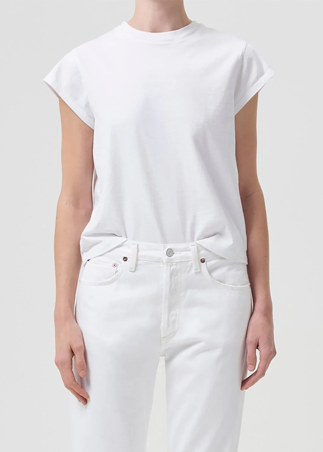 Deal of the Week Agolde Bryce Cap Sleeve Tee in White