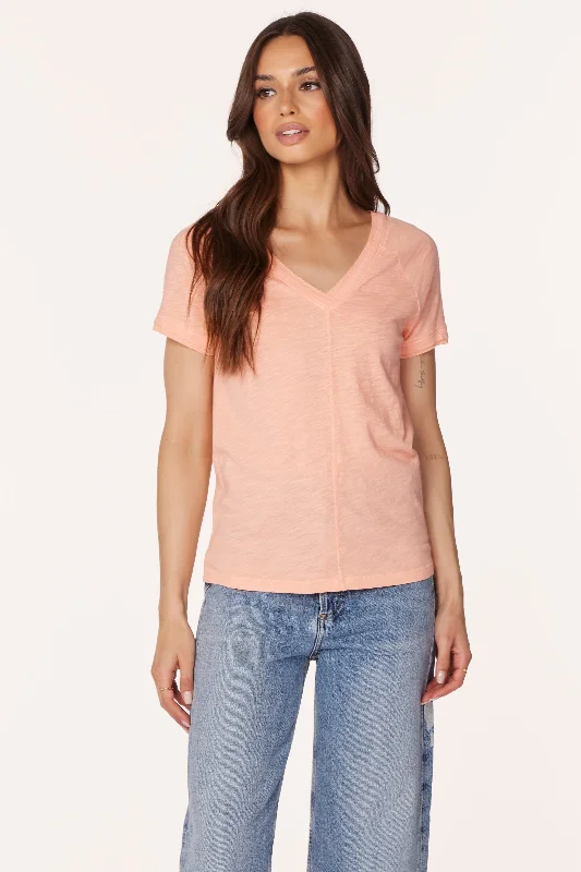 Deep Discounts RIB MIX V-NECK TEE