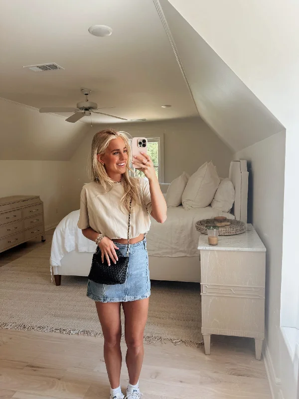 Stock Up and Save Heath Cropped Top - Beige
