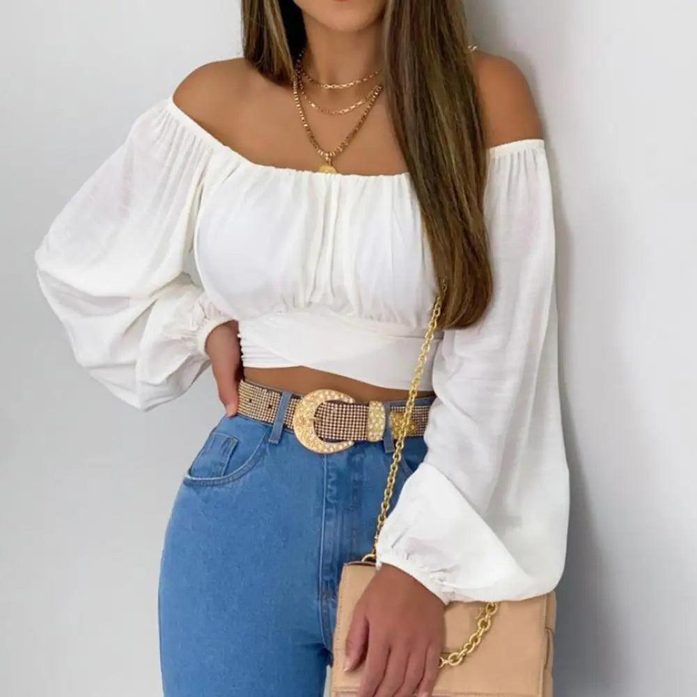 Big Savings TIMELESS ELEGANCE: SHEER LANTERN SLEEVE V-NECK BLOUSE