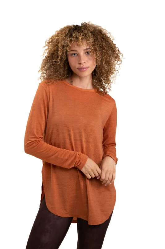 Mega Discount Mono B Mesh Long Sleeve Stripe Top AT2513 Plus Too