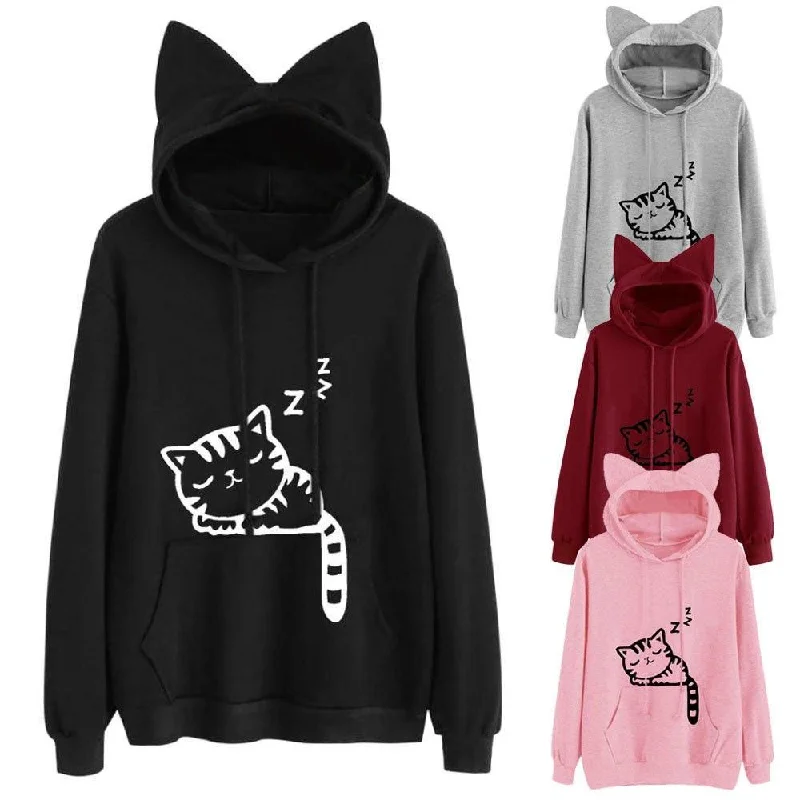 Weekend Offers That Sizzle SLEEPING KITTY HOODIE