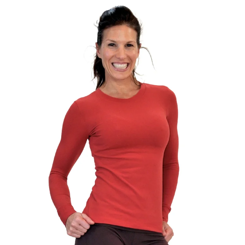 Weekend Specials to Savor One Step Ahead Brushed Supplex Crew Neck Long Sleeve Top 2010