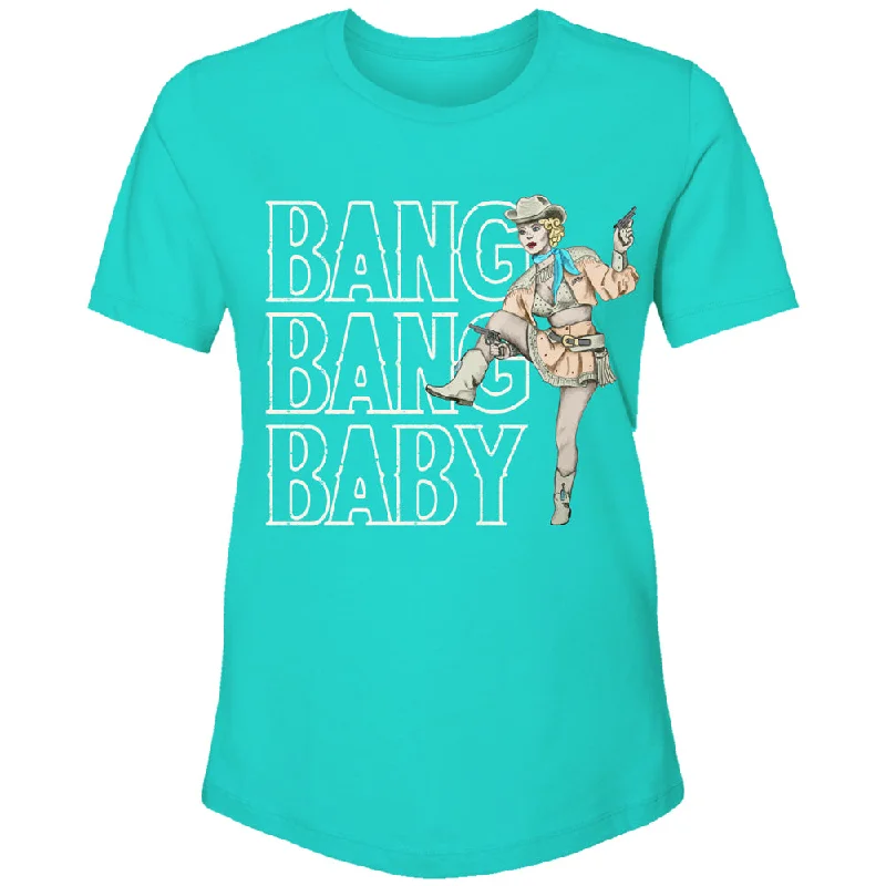 Steals and Deals "Bang Bang Baby" Turquoise w/White Logo T-shirt