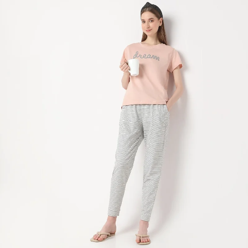 Price Drop Dream Print Crew Neck Lounge T-Shirt