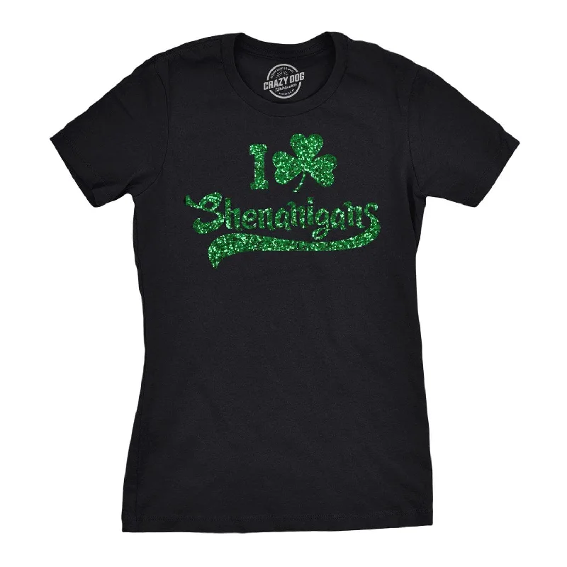 Weekend Specials to Cherish I Clover Shenanigans Glitter Women's T Shirt