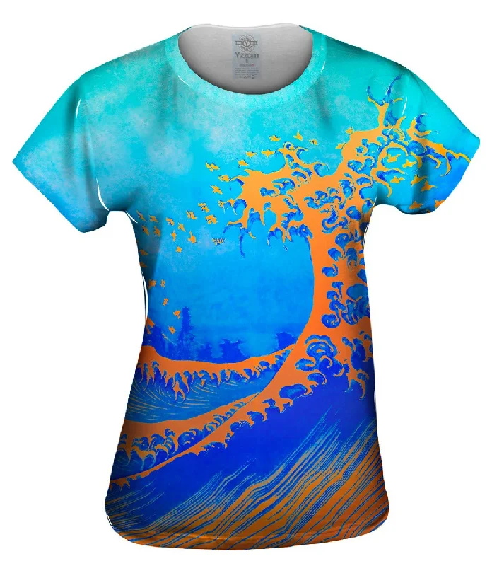 Price Drop Pop Art Hokusai - "The Great Wave Orange Blue " (1830)
