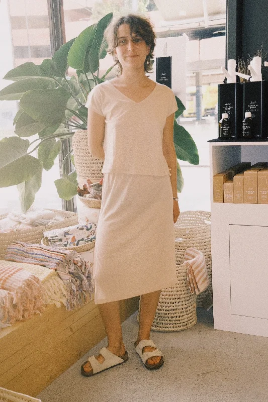 Stock Up t-shirt - upcycled - soledad - natural