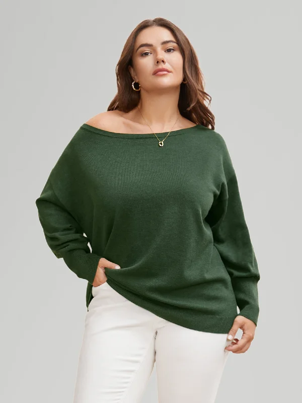 Low Cost Supersoft Essentials Boat Neck Drop Shoulder Pullover