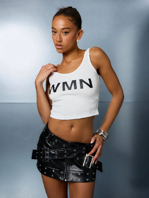 Early Access SUMWON WOMEN Graphic Print Fitted Crop Tank Top