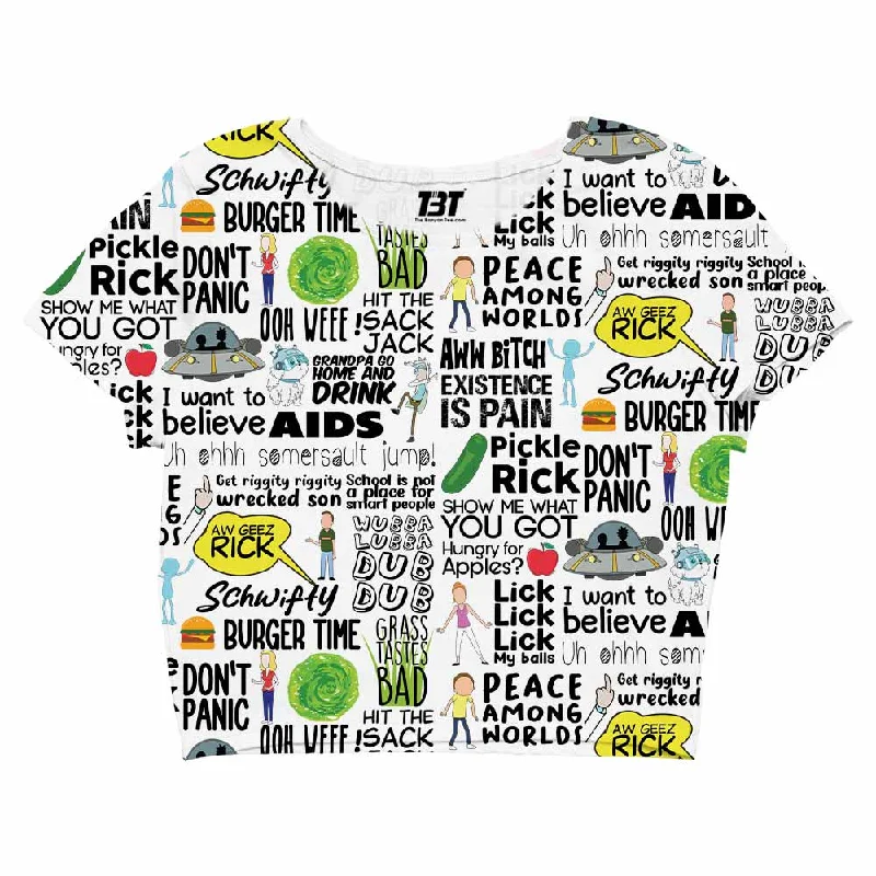 Deal Dash Rick and Morty AOP Crop Top