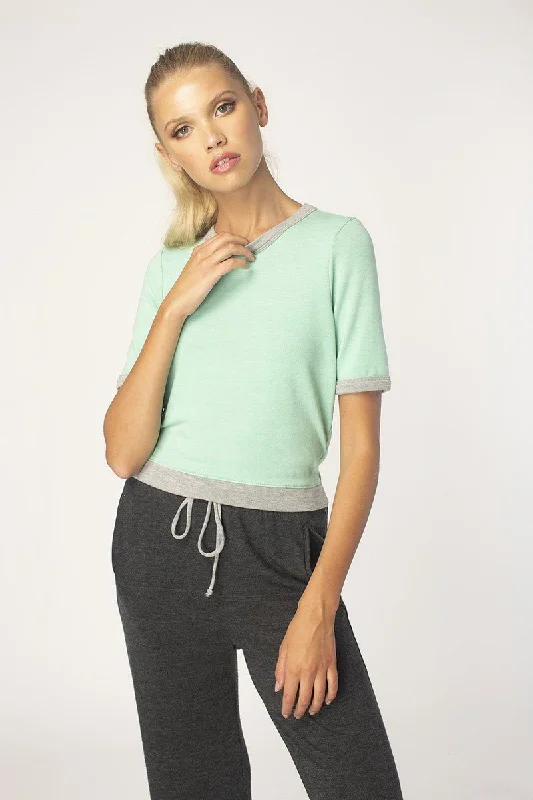 Weekend Savings Bonanza Neo Mint Blocked Short Sleeve Tee