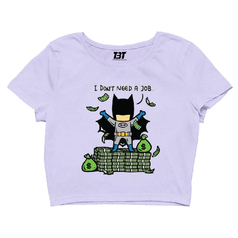 Warehouse Sale Superheroes Crop Top - I Don't Need A Job