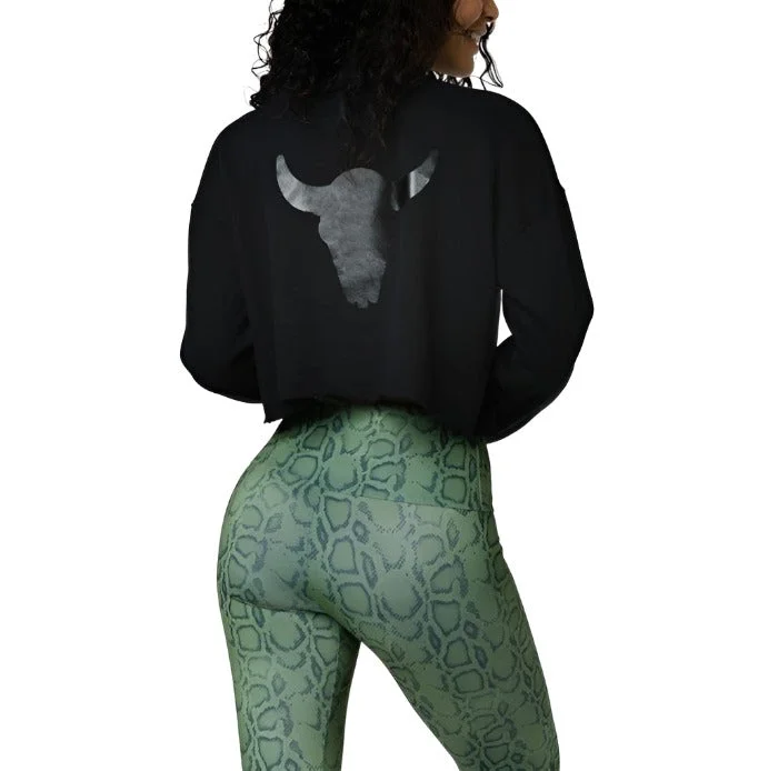 Special Price Onzie Cropped Crew Neck Sweatshirt  3753 Steer Head