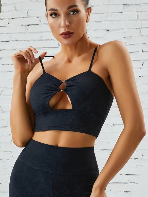 Cash Savings ZASUWA Female Snake Print Hollow Out High-support Sports Bras