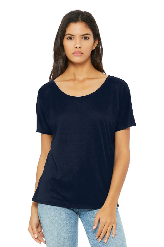 Weekend Offers That Sizzle Bella + Canvas Womens Slouchy Short Sleeve Wide Neck T-Shirt - Midnight Blue