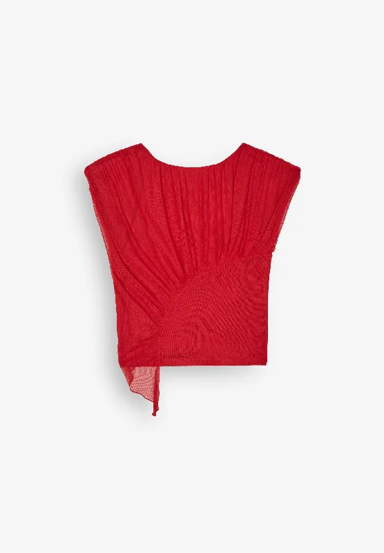 Crazy Deals LAAGAM | GEMINI RED DRAPED TOP